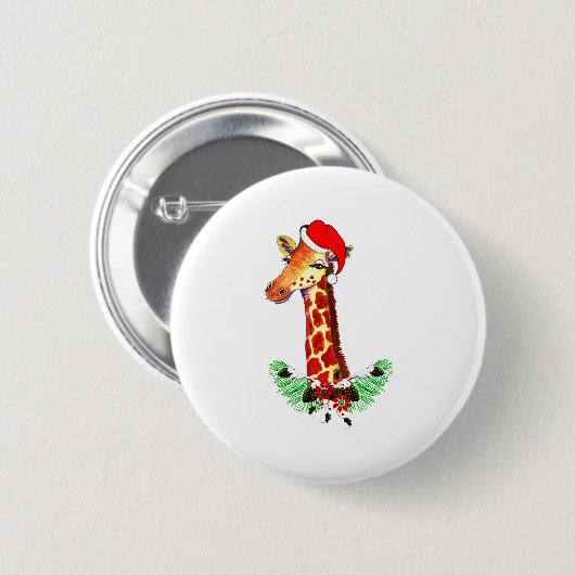 Weihnachtsgiraffe Button (Vorne & Hinten)