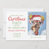 Weihnachtsgiraffe Einladung (Vorderseite)