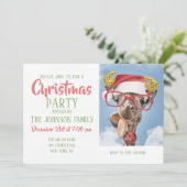 Weihnachtsgiraffe Einladung (Stehend Vorderseite)