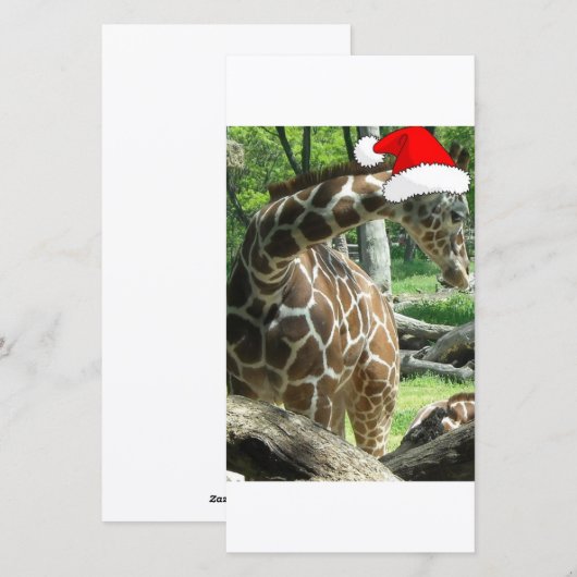 WeihnachtsGiraffe Feiertagskarte (Vorne/Hinten)