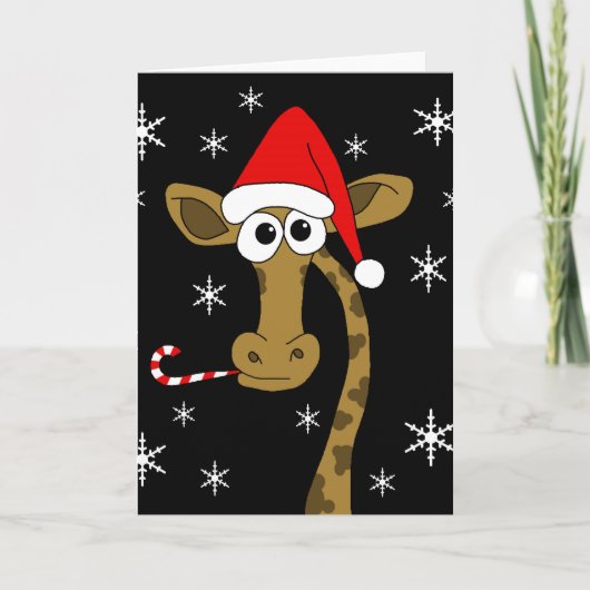 Weihnachtsgiraffe Feiertagskarte (Vorderseite)