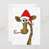Weihnachtsgiraffe Feiertagspostkarte (Vorne/Hinten)