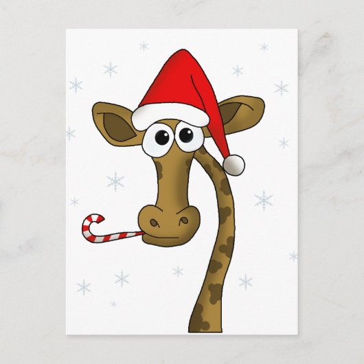 Weihnachtsgiraffe Feiertagspostkarte (Vorderseite)