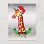 WeihnachtsGiraffe Feiertagspostkarte (Vorderseite)