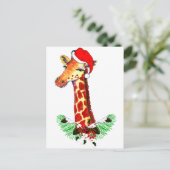 WeihnachtsGiraffe Feiertagspostkarte (Stehend Vorderseite)
