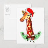 WeihnachtsGiraffe Feiertagspostkarte (Vorne/Hinten)