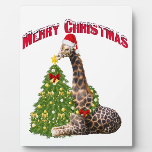 WeihnachtsGiraffe Fotoplatte (Vorderseite)