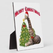 WeihnachtsGiraffe Fotoplatte (Seite)