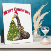WeihnachtsGiraffe Fotoplatte (Seite)