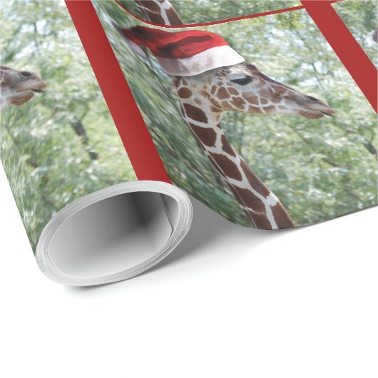 WeihnachtsGiraffe Geschenkpapier (Rolleneckpunkt)