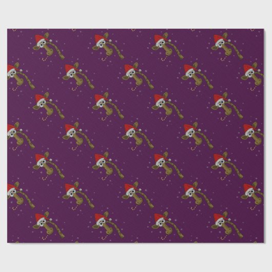 WeihnachtsGiraffe Geschenkpapier (Flach)