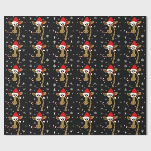 Weihnachtsgiraffe Geschenkpapier (Flach)