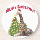 WeihnachtsGiraffe Getränkeuntersetzer (Vorne)