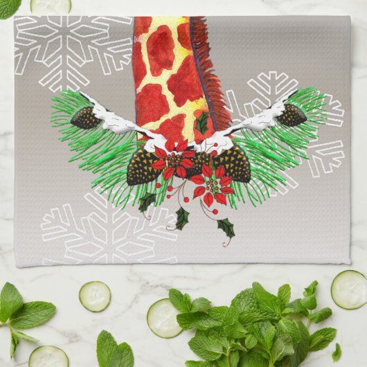 Weihnachtsgiraffe Handtuch (Gefaltet)