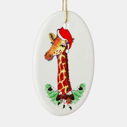 Weihnachtsgiraffe Keramik Ornament (Rechts)
