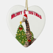 WeihnachtsGiraffe Keramik Ornament (Rechts)