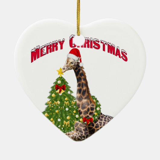WeihnachtsGiraffe Keramik Ornament (Hinten)