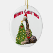 WeihnachtsGiraffe Keramikornament (Rechts)