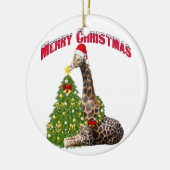 WeihnachtsGiraffe Keramikornament (Links)