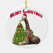WeihnachtsGiraffe Keramikornament (Hinten)