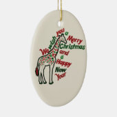 WeihnachtsGiraffe Keramikornament (Rechts)