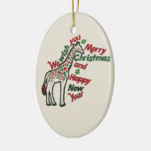 WeihnachtsGiraffe Keramikornament (Links)