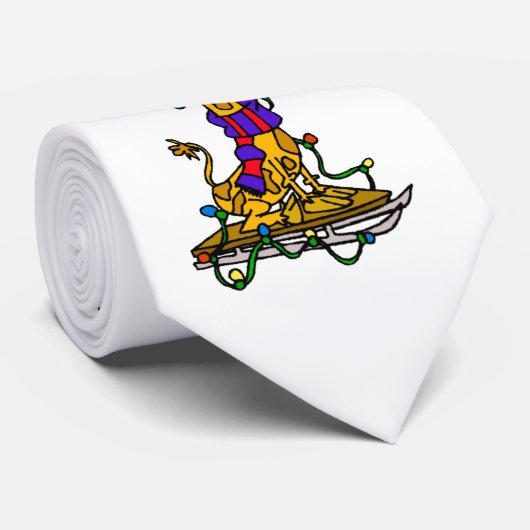 Weihnachtsgiraffe Krawatte (Gerollt)