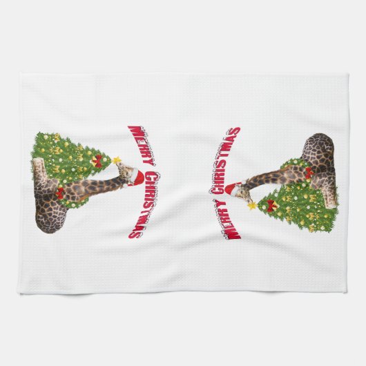 WeihnachtsGiraffe Küchentuch (Horizontal)