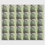 Weihnachtsgiraffe mit Weihnachtsmannmütze Geschenkpapier (Flach)