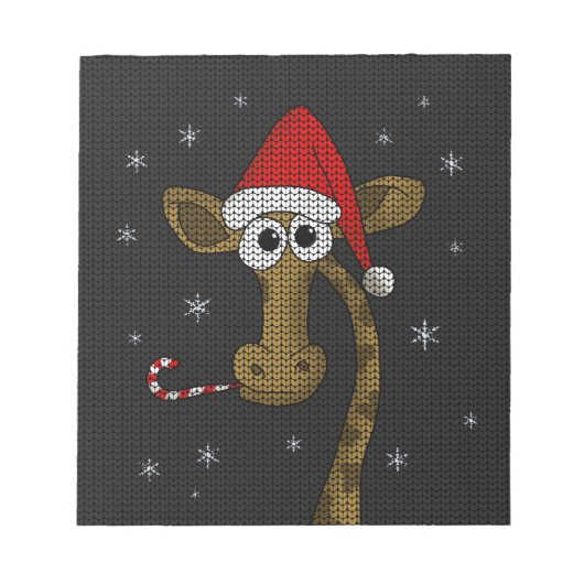WeihnachtsGiraffe Notizblock (Vorderseite)