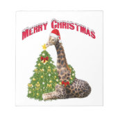 WeihnachtsGiraffe Notizblock (Vorderseite)