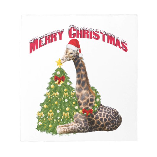WeihnachtsGiraffe Notizblock (Vorderseite)