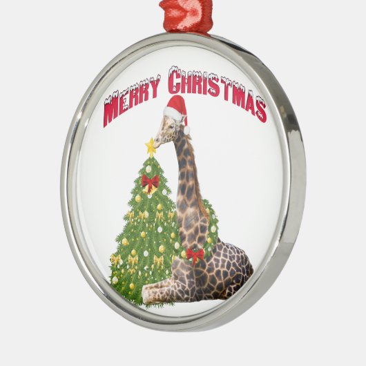 WeihnachtsGiraffe Ornament Aus Metall (Links)