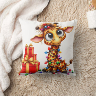 WeihnachtsGiraffe & Panda Reversible Pillow Kissen