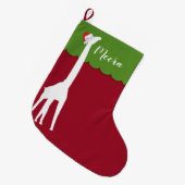 WeihnachtsGiraffe Personalisiert Großer Weihnachtsstrumpf (Vorderansicht (hängend))