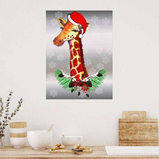 WeihnachtsGiraffe Poster (Küche)