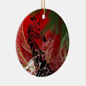 WeihnachtsGiraffe ~ Rundschmuck Keramik Ornament (Rechts)