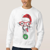 Weihnachtsgiraffe Sankt Sweatshirt (Vorderseite)