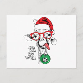 WeihnachtsGiraffe Santa Feiertagspostkarte