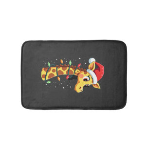 Weihnachtsgiraffe Santa Hut Lichter Giraffe Männer Badematte