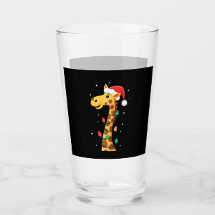 Weihnachtsgiraffe Santa Hut Lichter Giraffe Männer Glas