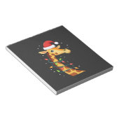 Weihnachtsgiraffe Santa Hut Lichter Giraffe Männer Notizblock (angewinkelt)