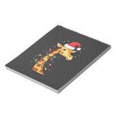 Weihnachtsgiraffe Santa Hut Lichter Giraffe Männer Notizblock (Rotiert)