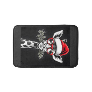 Weihnachtsgiraffe Santa Hut Pyjama-Geschenk Famili Badematte