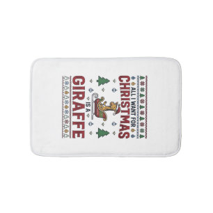 Weihnachtsgiraffe-Schlitten Lustiges Feiertags-T-S Badematte