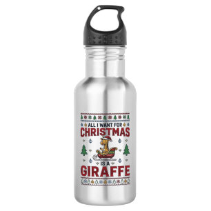 Weihnachtsgiraffe-Schlitten Lustiges Feiertags-T-S Edelstahlflasche