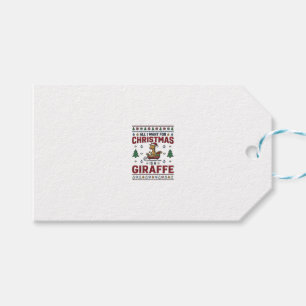 Weihnachtsgiraffe-Schlitten Lustiges Feiertags-T-S Geschenkanhänger