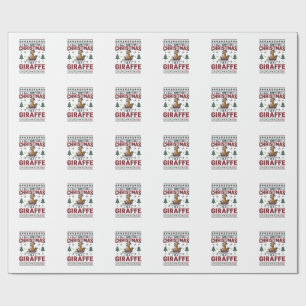 Weihnachtsgiraffe-Schlitten Lustiges Feiertags-T-S Geschenkpapier