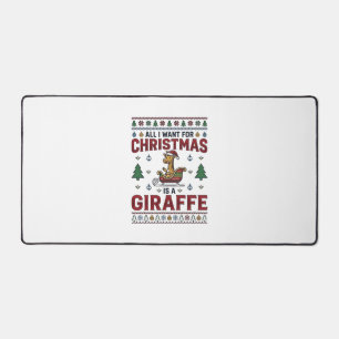 Weihnachtsgiraffe-Schlitten Lustiges Feiertags-T-S Schreibtischunterlage