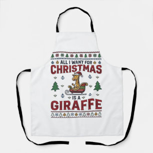 Weihnachtsgiraffe-Schlitten Lustiges Feiertags-T-S Schürze